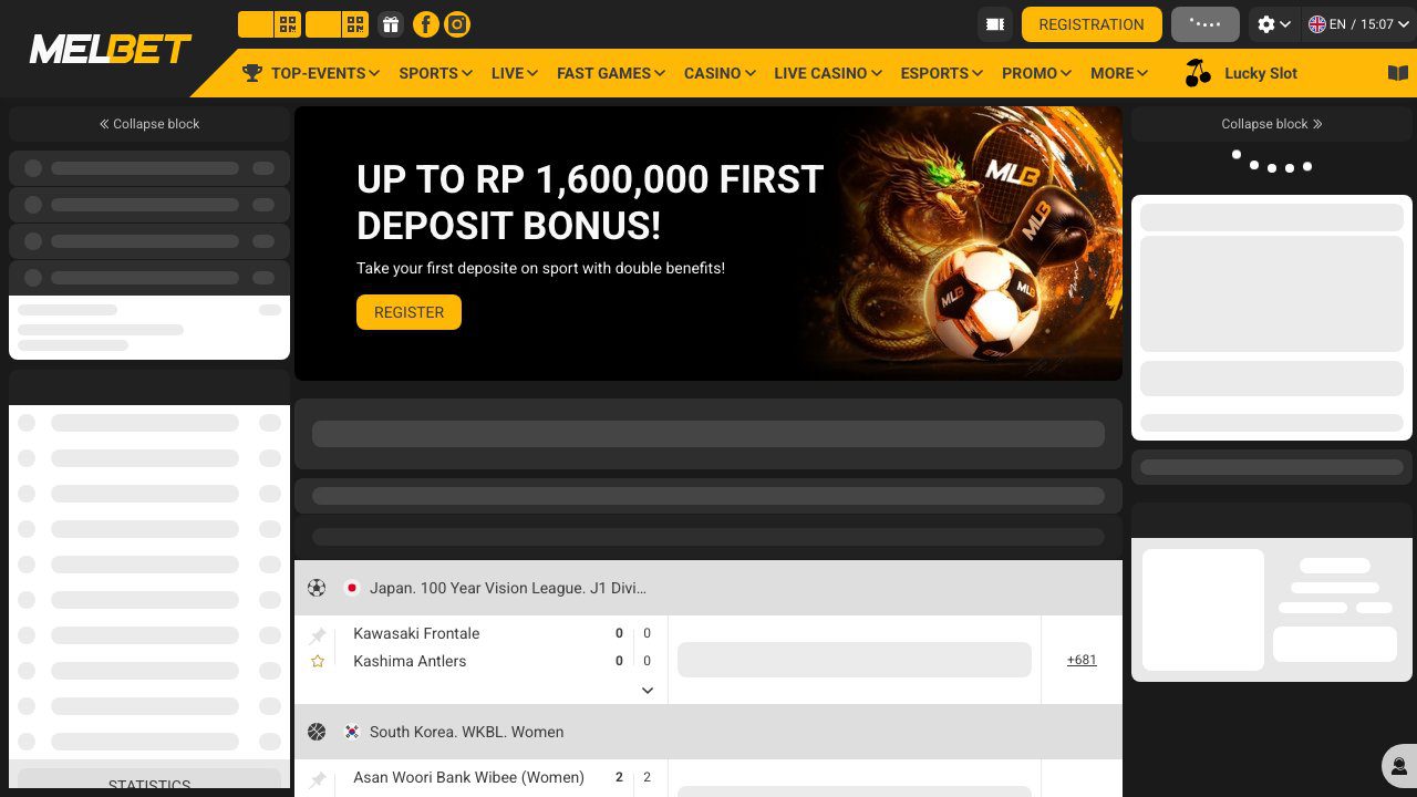 MelBet сайтының нақты скриншоты